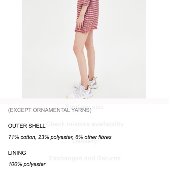 *ZARA* TRF Pink Tweed Shift Dress - Picture 3 of 7